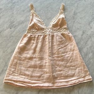 Women’s tank - linen and lace - size XS